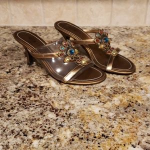 Bronze jeweled heels